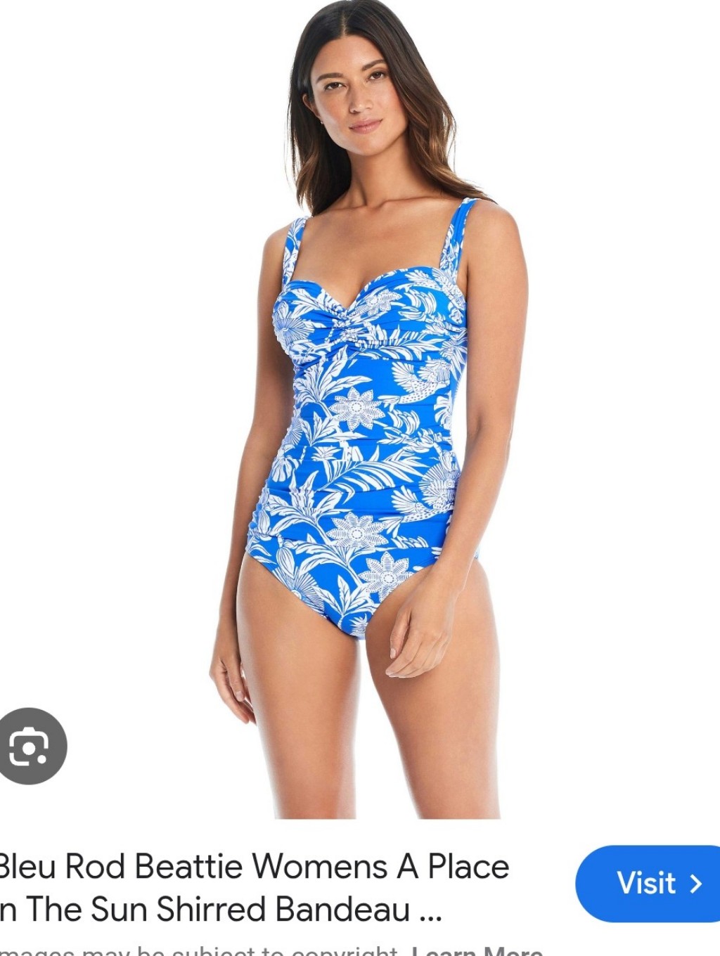 Rod Beattie Shirred Bandeau One-Piece Swimsuit